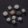Handmade Plastic Resin Pearl Crystal Flower Earrings And Headwear Accessories