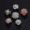 Handmade Plastic Resin Pearl Crystal Flower Earrings And Headwear Accessories