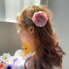 Handmade Plastic Rose Flower Clip Hairpin For Women With Butterfly Fabric Small Fresh Style