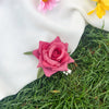 Handmade Plastic Rose Flower Clip Hairpin For Women With Butterfly Fabric Small Fresh Style