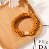 Handmade Pleated Fabric Scrunchie Ponytail Holder With Ball Detail For Women Solid Color Hair Tie