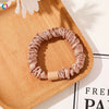 Handmade Pleated Fabric Scrunchie Ponytail Holder With Ball Detail For Women Solid Color Hair Tie
