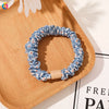 Handmade Pleated Fabric Scrunchie Ponytail Holder With Ball Detail For Women Solid Color Hair Tie