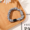 Handmade Pleated Fabric Scrunchie Ponytail Holder With Ball Detail For Women Solid Color Hair Tie