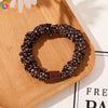 Handmade Pleated Fabric Scrunchie Ponytail Holder With Ball Detail For Women Solid Color Hair Tie