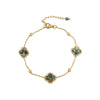 Handmade Plum Blossom Tourmaline Bluegreen Lapis Lazuli African Pine Stainless Steel Copper Pendant Necklace And Bracelet For Women