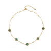Handmade Plum Blossom Tourmaline Bluegreen Lapis Lazuli African Pine Stainless Steel Copper Pendant Necklace And Bracelet For Women