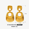 Handmade Polished Stainless Steel Geometric Square Women's Earrings 18K Gold Plated