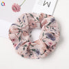 Handmade Printed Chiffon Floral Scrunchie Hair Tie With High Elasticity Fabric Ponytail Holder