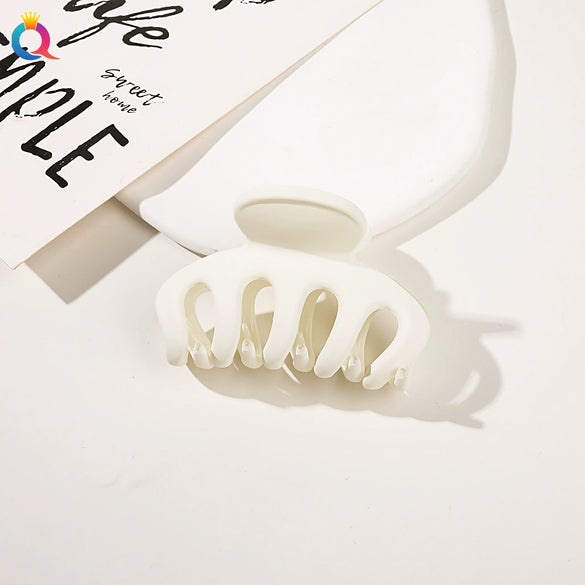 Handmade Pumpkin Shaped Fabric And Iron Hair Claw Clip For Women With Frosted Finish Wholesale Hair Accessory