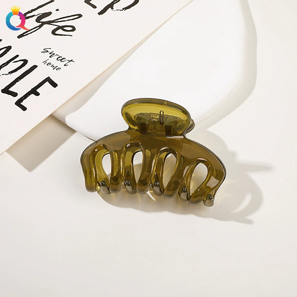 Handmade Pumpkin Shaped Fabric And Iron Hair Claw Clip For Women With Frosted Finish Wholesale Hair Accessory