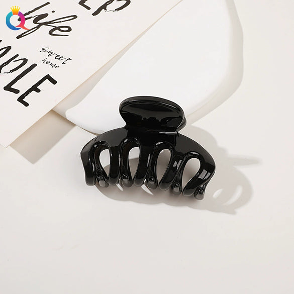 Handmade Pumpkin Shaped Fabric And Iron Hair Claw Clip For Women With Frosted Finish Wholesale Hair Accessory