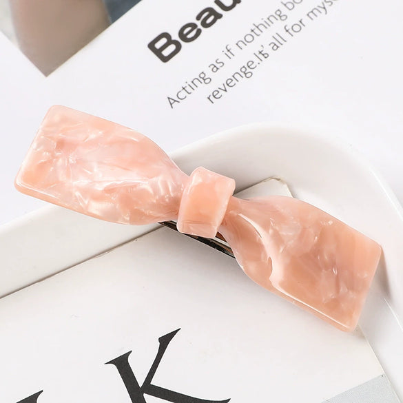 Handmade Red Acrylic Acetate Bow Hair Clip For Women Elegant Side Hairpin For Bangs And Everyday Styling