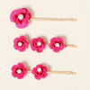 Handmade Red Rose Pearl Hair Clip For Women And Children Cloth Floral Side Barrette For Bangs Cute Retro Everyday Hair Accessory