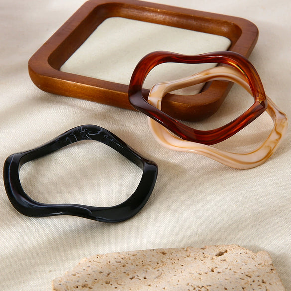 Handmade Resin Bohemian Wave Dyed Bracelets For Women High End Jewelry Accessories