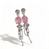 Handmade Resin Flower Tassel Earrings For Women Sweet Style Statement Earrings With Plastic Floral Design