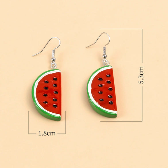 Handmade Resin Fruit Earrings For Women Cute Grape Banana Orange And Watermelon Foodinspired Ear Jewelry