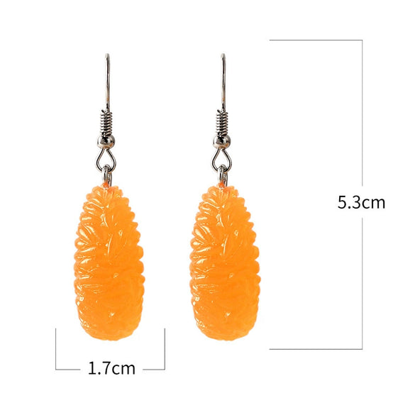 Handmade Resin Fruit Earrings For Women Cute Grape Banana Orange And Watermelon Foodinspired Ear Jewelry