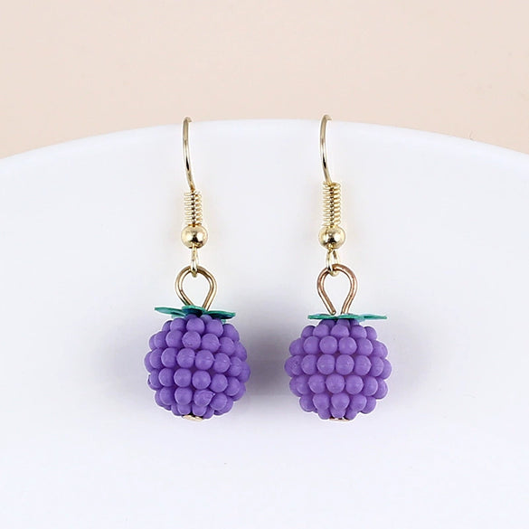 Handmade Resin Fruit Earrings For Women Cute Grape Banana Orange And Watermelon Foodinspired Ear Jewelry