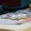 Handmade Retro Baroque Freshwater Pearl Side Hair Clip Elegant Geometric Zinc Alloy Hairpin For Women