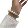 Handmade Retro Baroque Freshwater Pearl Women's Bracelet With Elastic Cord
