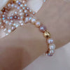 Handmade Retro Baroque Freshwater Pearl Women's Bracelet With Elastic Cord