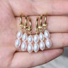 Handmade Retro Style Natural Freshwater Pearl Earrings 925 Silver Rice Shape And Droplet Shape