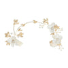 Handmade Rhinestone Bridal Hair Comb Pair With Shell Flower And Pearl Accents For Women