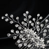 Handmade Rhinestone Bridal Hair Comb With Pearl Tassel Flower Design Wedding Hair Accessory For Women