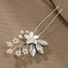 Handmade Rhinestone Flower Pearl Ushaped Hairpin Bridal Hair Accessory Antiqueinspired Elegant Headpiece