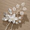 Handmade Rhinestone Flower Pearl Ushaped Hairpin Bridal Hair Accessory Antiqueinspired Elegant Headpiece