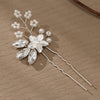 Handmade Rhinestone Flower Pearl Ushaped Hairpin Bridal Hair Accessory Antiqueinspired Elegant Headpiece