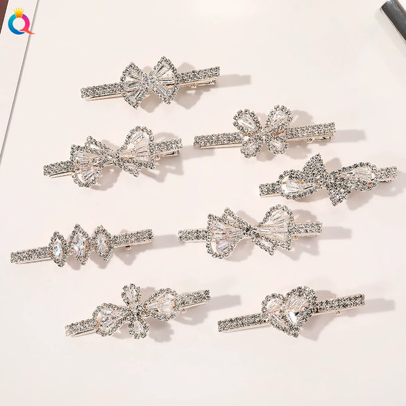 Handmade Rhinestone Heart Hair Claw Clip For Women Sparkling Bangs Grip Hair Accessory