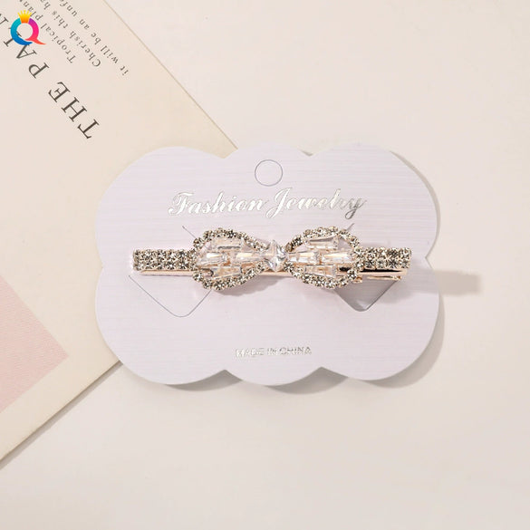 Handmade Rhinestone Heart Hair Claw Clip For Women Sparkling Bangs Grip Hair Accessory