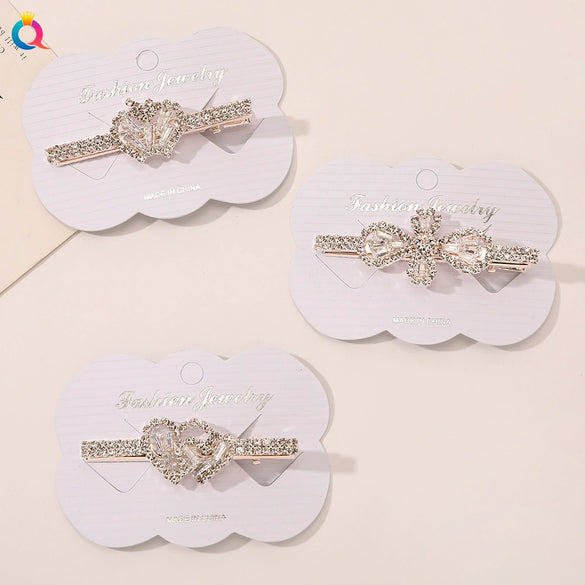Handmade Rhinestone Heart Hair Claw Clip For Women Sparkling Bangs Grip Hair Accessory