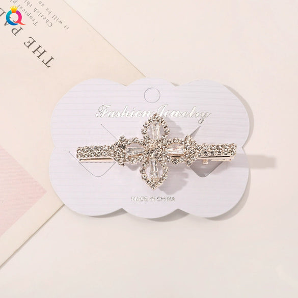 Handmade Rhinestone Heart Hair Claw Clip For Women Sparkling Bangs Grip Hair Accessory
