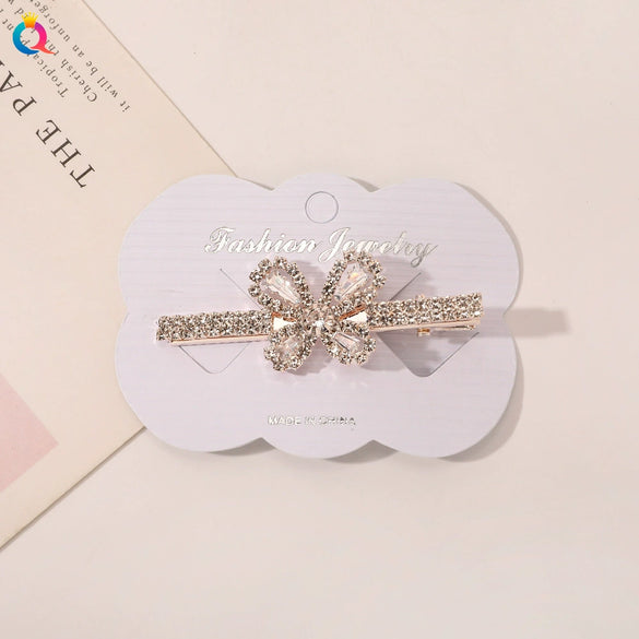 Handmade Rhinestone Heart Hair Claw Clip For Women Sparkling Bangs Grip Hair Accessory
