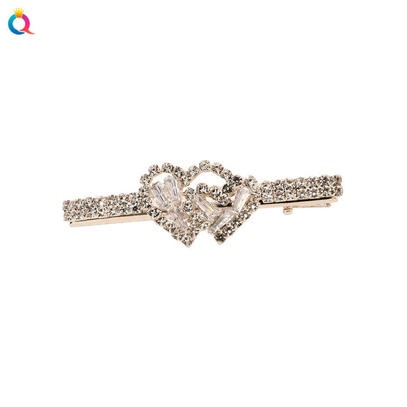 Handmade Rhinestone Heart Hair Claw Clip For Women Sparkling Bangs Grip Hair Accessory