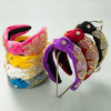 Handmade Rice Beads Flower Wide Headband Women's Hair Accessories