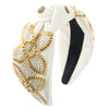 Handmade Rice Beads Flower Wide Headband Women's Hair Accessories