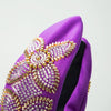 Handmade Rice Beads Flower Wide Headband Women's Hair Accessories