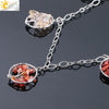 Handmade Round Hollow Tree Of Life Pendant Necklace With Colorful Stone Accents Long O Chain Sweater Necklace Personality Style