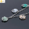 Handmade Round Hollow Tree Of Life Pendant Necklace With Colorful Stone Accents Long O Chain Sweater Necklace Personality Style