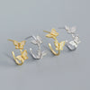 Handmade S925 Silver Cshaped Butterfly Earrings With Electroplating Animal Style
