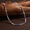 Handmade S925 Sterling Silver Natural Tanzanite Geometric Women's Necklace Regular Chain