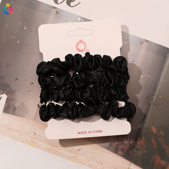 Handmade Satin Hair Tie Set For Women Thin Ponytail Scrunchies With Stylish Personality Design