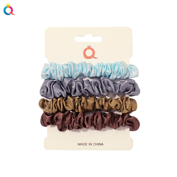 Handmade Satin Hair Tie Set For Women Thin Ponytail Scrunchies With Stylish Personality Design