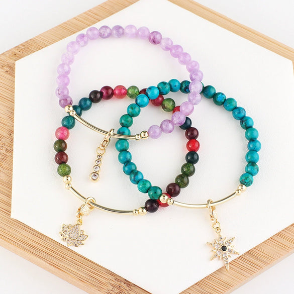Handmade Shell Beaded Bracelet Fashion Geometric Crystal Style Unisex Diy Accessory