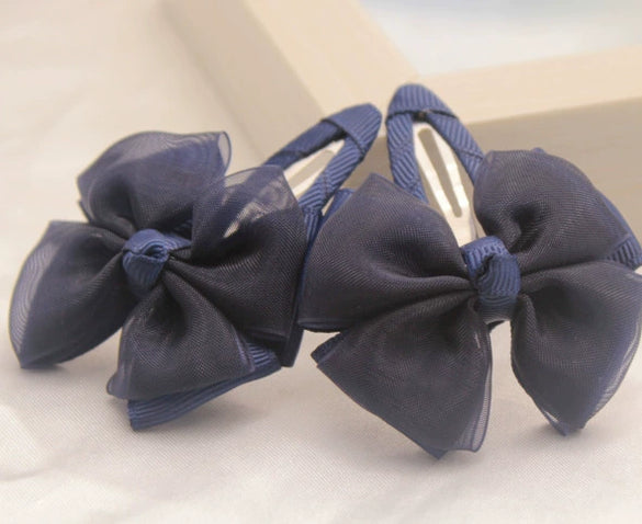 Handmade Silk Double Lace Bow Bb Hair Clip Princess Side Hairpin For Children Girls