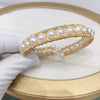 Handmade Silk Wrap Multibead Freshwater Pearl Bracelet With Copper Alloy And Gold Line For Women